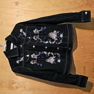 LaBellum by Hillary Scott Embellished Denim Jacket- medium NWT